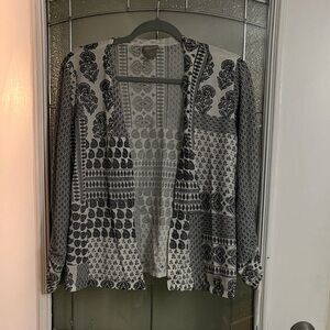 Chico's Black and White Patterned Cardigan